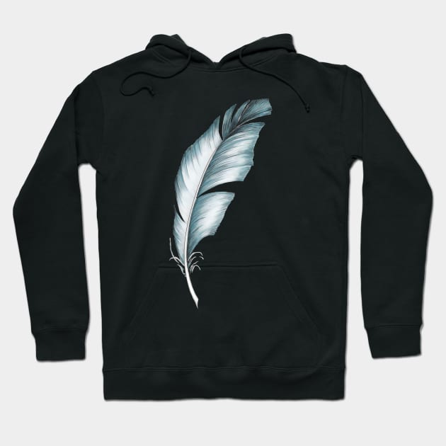 Blue feather Hoodie by Anilia